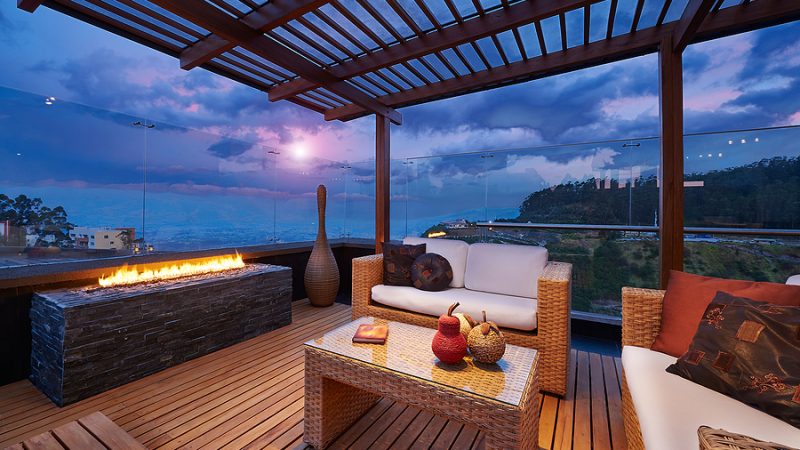 Beautiful modern terrace lounge made in bamboo